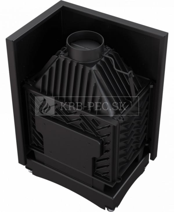 Kratki Zuzia EKO DECO BS P teplovzdušná krbová vložka pravé bočné presklenie DECO krb-pec