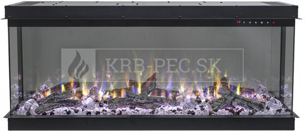 Aflamo Superb 50 zabudovateľná / závesná trojstranná elektrická krbová vložka čierna krb-pec