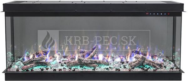 Aflamo Superb 50 zabudovateľná / závesná trojstranná elektrická krbová vložka čierna krb-pec