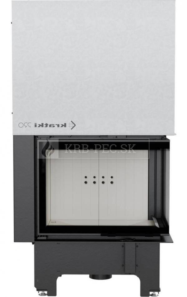 Kratki VNP 700/480 G výkonná rohová krbová vložka s výsuvným otváraním dvierok pravé presklenie krb-pec