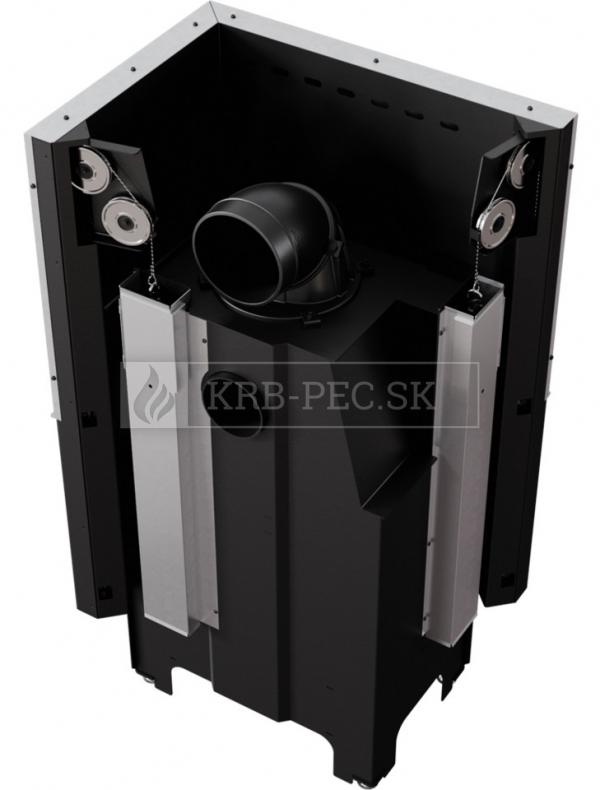 Kratki VNP 700/480 G výkonná rohová krbová vložka s výsuvným otváraním dvierok pravé presklenie krb-pec