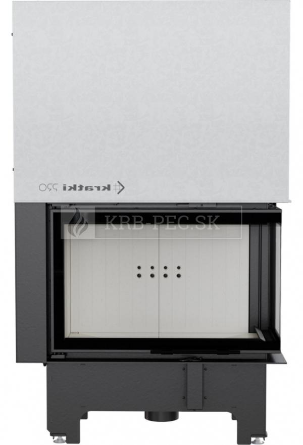 Kratki VNP 810/410 G výkonný rohový krb s výsuvným otváraním dvierok pravé krb-pec