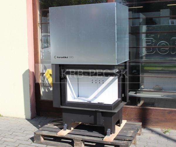 Kratki VNP 810/410 G výkonný rohový krb s výsuvným otváraním dvierok pravé krb-pec