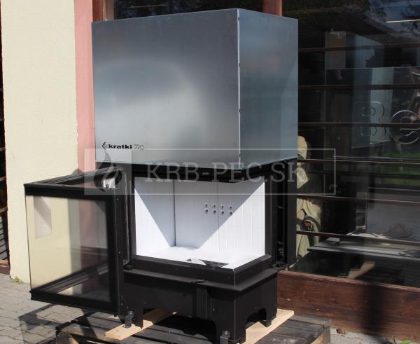 Kratki VNP 810/410 G výkonný rohový krb s výsuvným otváraním dvierok pravé krb-pec