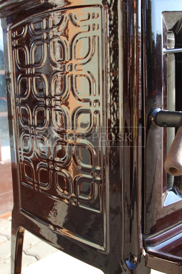 Hergóm CRAFTSBURY liatinové krbové kachle hnedý smalt krb-pec