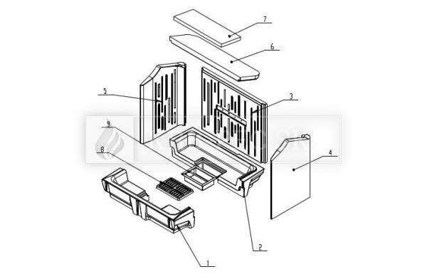 BeF Fire Bear 6 teplovzdušná krbová vložka rovná krb-pec