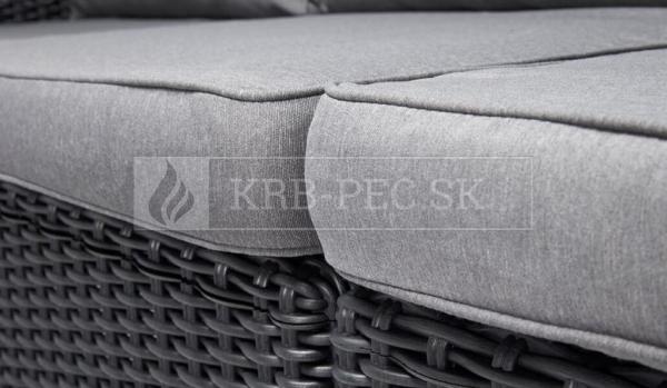 Keter Salta trojsedadlová záhradná pohovka v grafitovej farbe krb-pec
