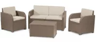 Keter Modena záhradný set nábytku hnedý (2 kreslá + úložný stolík + dvojsedadlová pohovka)