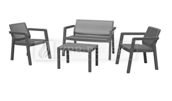 Keter Emily balkónový set nábytku grafitový (2 stoličky + stôl + sedačka) krb-pec