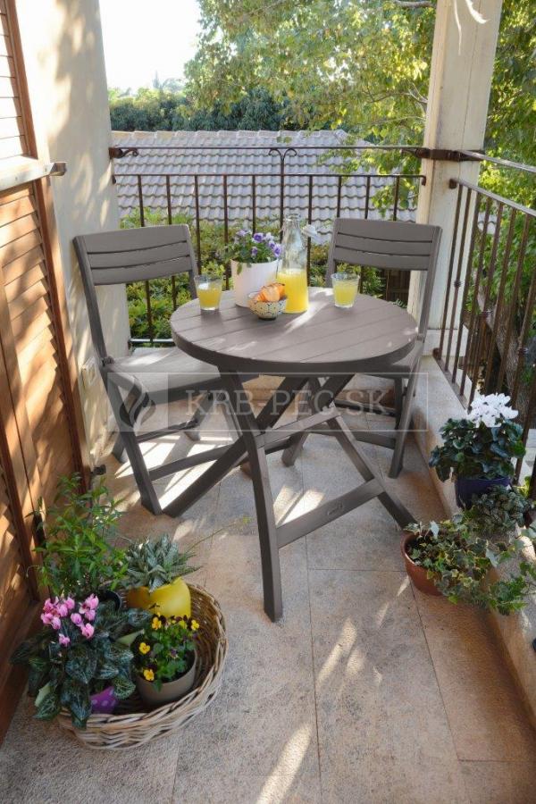 Keter Jazz Capppucino záhradný nábytok vo farbe cappuccinio (2 stoličky + stôl) krb-pec