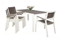 Keter Harmony set záhradného nábytku bielohnedý (4 stoličky + stôl) 