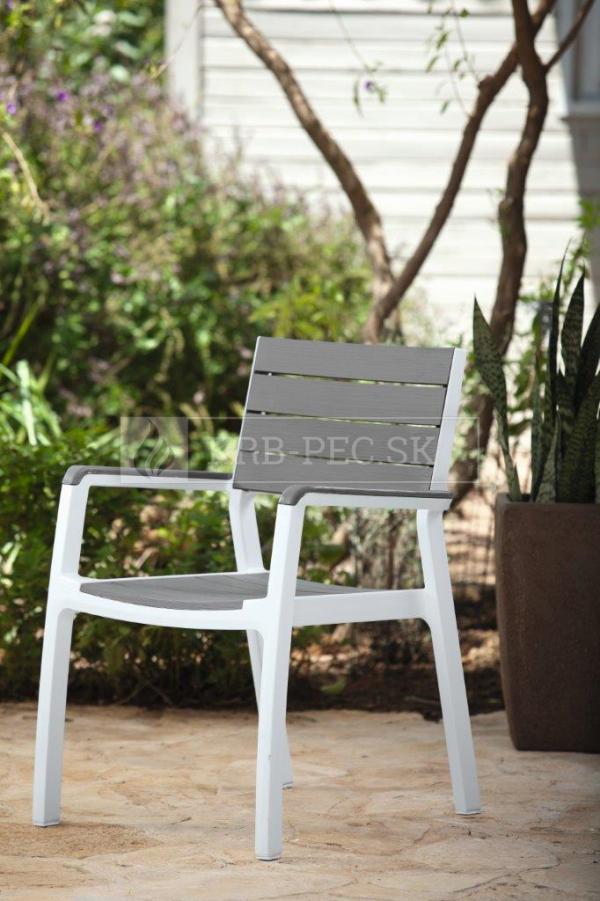  Keter Harmony set záhradného nábytku bielo-hnedý (4 stoličky + stôl) krb-pec