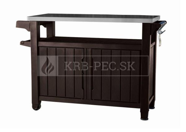 Keter Unity XL grilovací stolík v hnedej farbe krb-pec