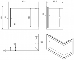 Kratki LUCY 12 BS P montážny rámik 90° krb-pec