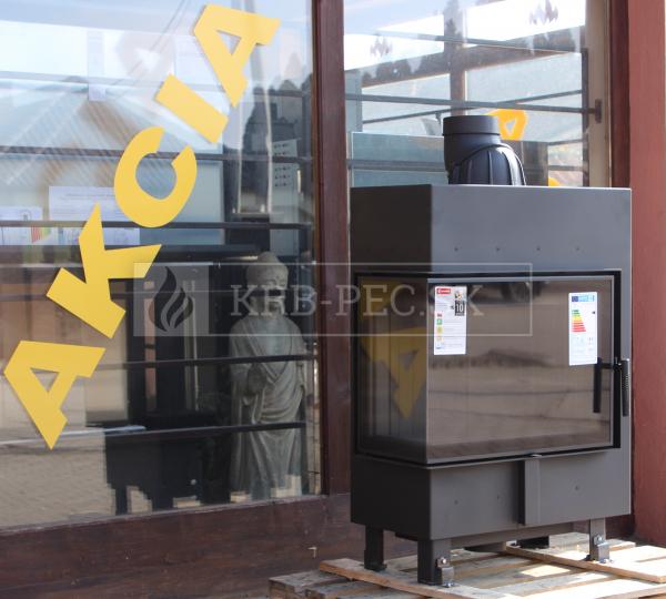 Kratki LUCY 12 SLIM BS L, čierny termotec, teplovzdušná krbová vložka s rohovým ľavým presklením krb-pec
