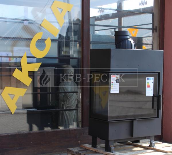 Kratki LUCY 12 SLIM BS L, čierny termotec, teplovzdušná krbová vložka s rohovým ľavým presklením krb-pec