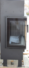 Kratki LUCY 12 SLIM BS L, čierny termotec, teplovzdušná krbová vložka s rohovým ľavým presklením krb-pec