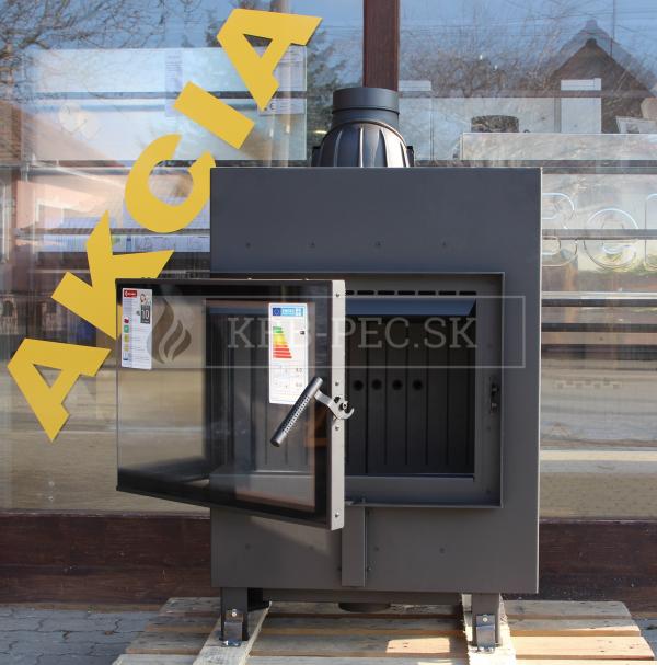 Kratki LUCY 12 SLIM BS L, čierny termotec, teplovzdušná krbová vložka s rohovým ľavým presklením krb-pec