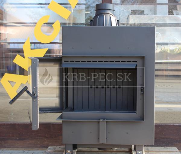 Kratki LUCY 12 SLIM BS L, čierny termotec, teplovzdušná krbová vložka s rohovým ľavým presklením krb-pec