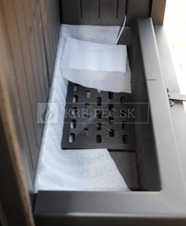 Kratki LUCY 12 SLIM BS L, čierny termotec, teplovzdušná krbová vložka s rohovým ľavým presklením krb-pec