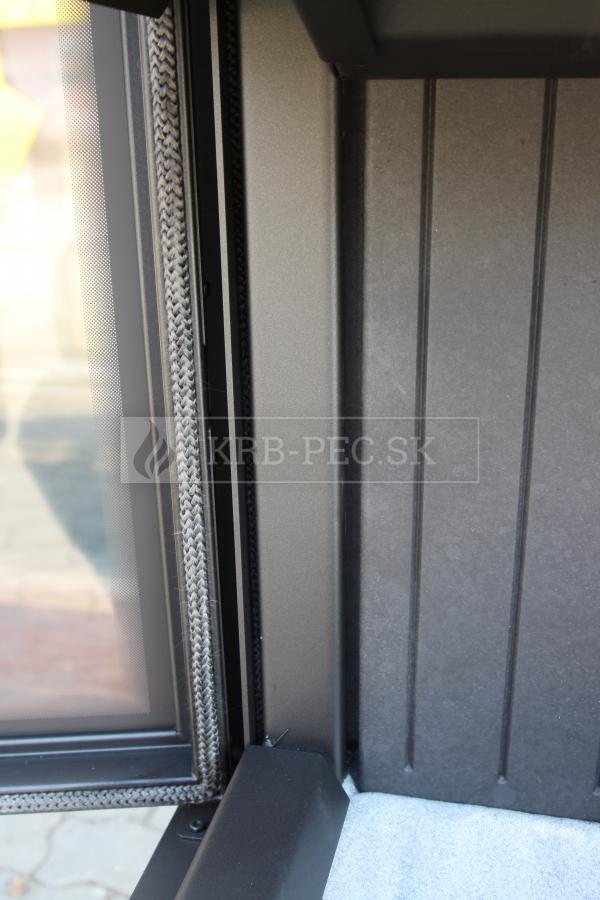Kratki LUCY 12 SLIM BS L, čierny termotec, teplovzdušná krbová vložka s rohovým ľavým presklením krb-pec