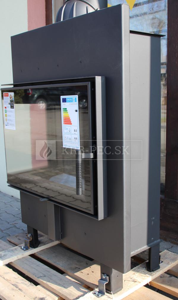 Kratki LUCY 12 SLIM BS L, čierny termotec, teplovzdušná krbová vložka s rohovým ľavým presklením krb-pec