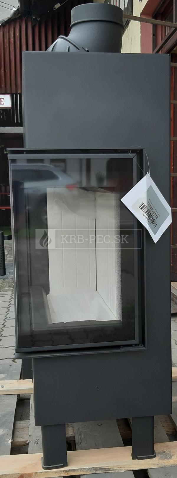 Kratki Lucy 12 SLIM BS P teplovzdušná krbová vložka s rohovým pravým presklením krb-pec