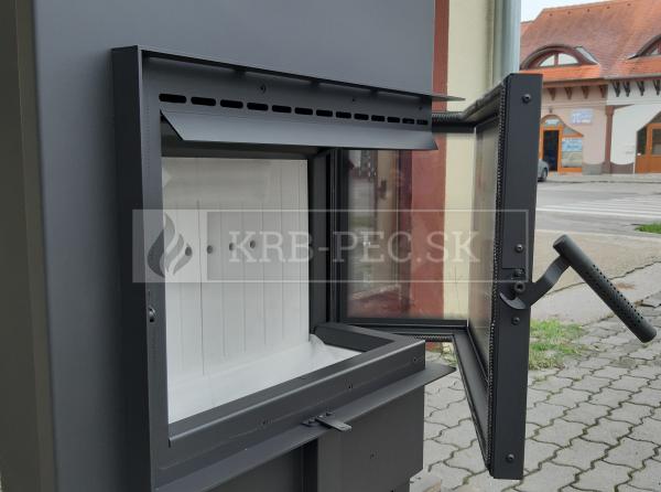 Kratki Lucy 12 SLIM BS P teplovzdušná krbová vložka s rohovým pravým presklením krb-pec