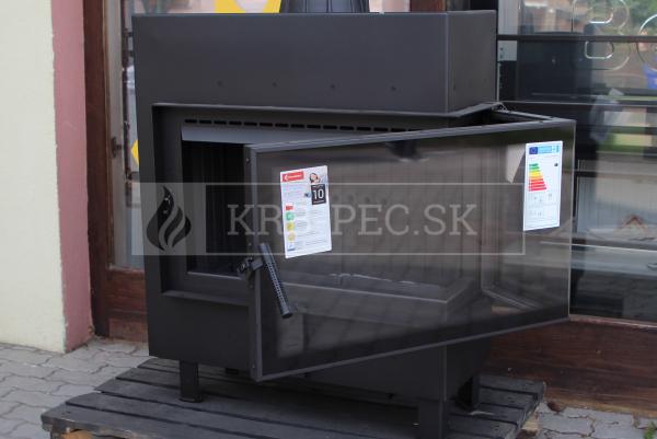 Kratki Lucy 12 SLIM BS P teplovzdušná krbová vložka s rohovým pravým presklením krb-pec