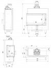 Kratki LUCY 14 SLIM BS L teplovzdušná krbová vložka s rohovým ľavým presklením krb-pec