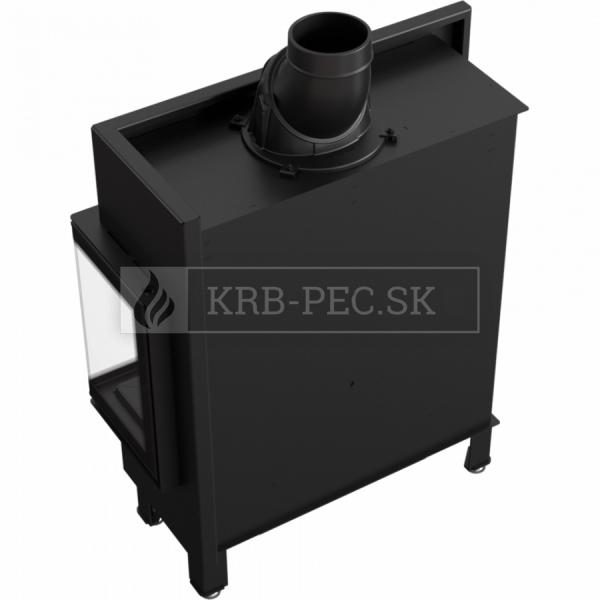 Kratki Lucy 14 SLIM BS P teplovzdušná krbová vložka s rohovým pravým presklením krb-pec