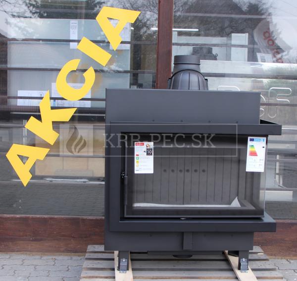 Kratki Lucy 14 SLIM BS P teplovzdušná krbová vložka s rohovým pravým presklením čierny termotec krb-pec