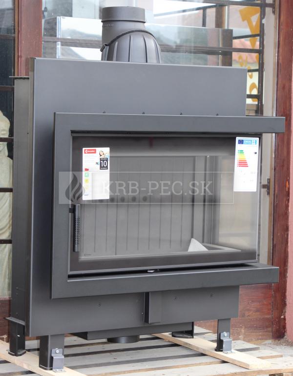 Kratki Lucy 14 SLIM BS P teplovzdušná krbová vložka s rohovým pravým presklením čierny termotec krb-pec