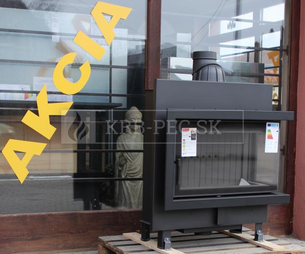 Kratki Lucy 14 SLIM BS P teplovzdušná krbová vložka s rohovým pravým presklením čierny termotec krb-pec