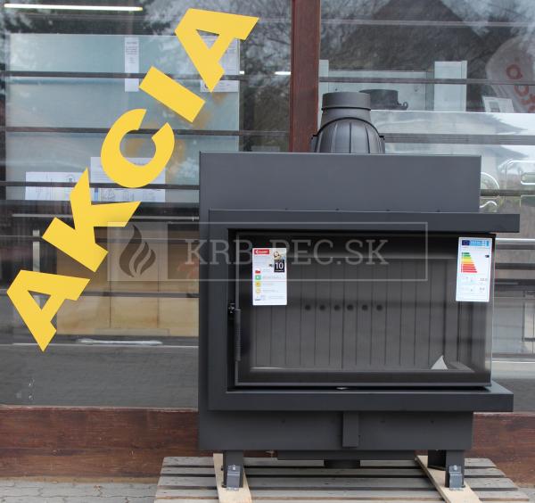 Kratki Lucy 14 SLIM BS P teplovzdušná krbová vložka s rohovým pravým presklením čierny termotec krb-pec