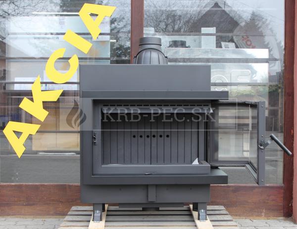 Kratki Lucy 14 SLIM BS P teplovzdušná krbová vložka s rohovým pravým presklením čierny termotec krb-pec