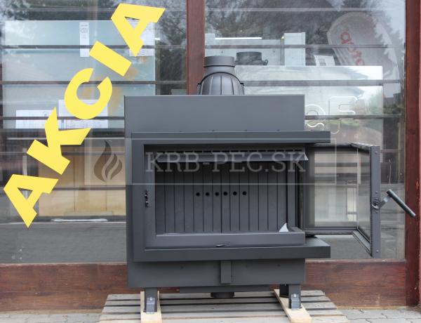 Kratki Lucy 14 SLIM BS P teplovzdušná krbová vložka s rohovým pravým presklením čierny termotec krb-pec