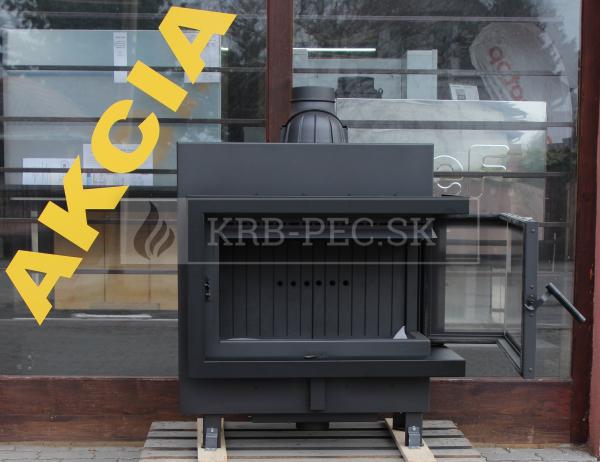Kratki Lucy 14 SLIM BS P teplovzdušná krbová vložka s rohovým pravým presklením čierny termotec krb-pec