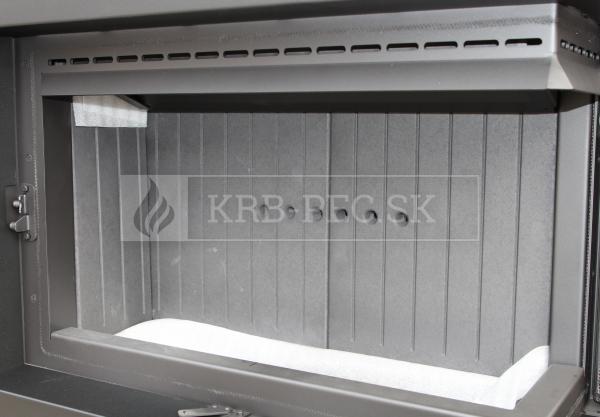 Kratki Lucy 14 SLIM BS P teplovzdušná krbová vložka s rohovým pravým presklením čierny termotec krb-pec