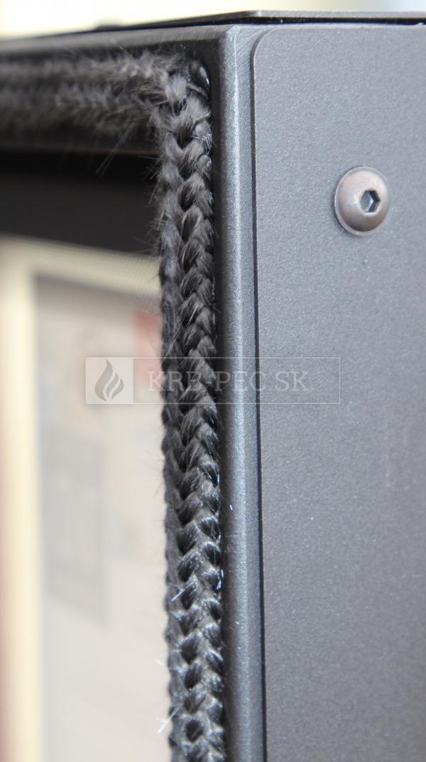 Kratki Lucy 14 SLIM BS P teplovzdušná krbová vložka s rohovým pravým presklením čierny termotec krb-pec