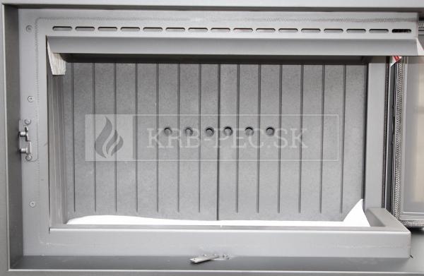 Kratki Lucy 14 SLIM BS P teplovzdušná krbová vložka s rohovým pravým presklením čierny termotec krb-pec