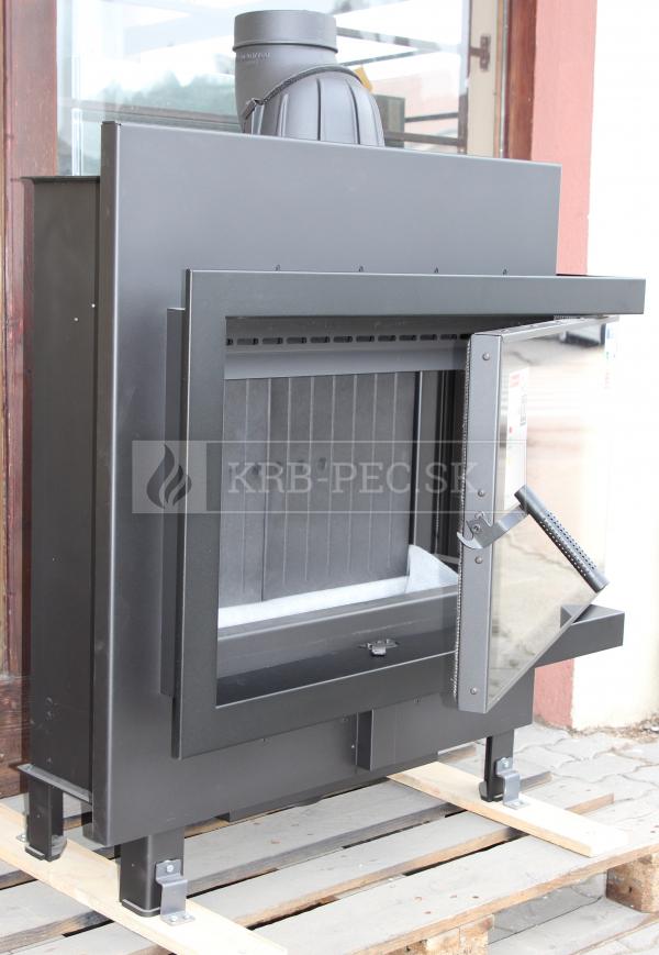 Kratki Lucy 14 SLIM BS P teplovzdušná krbová vložka s rohovým pravým presklením čierny termotec krb-pec