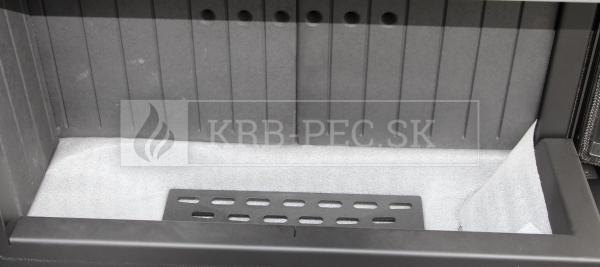 Kratki Lucy 14 SLIM BS P teplovzdušná krbová vložka s rohovým pravým presklením čierny termotec krb-pec