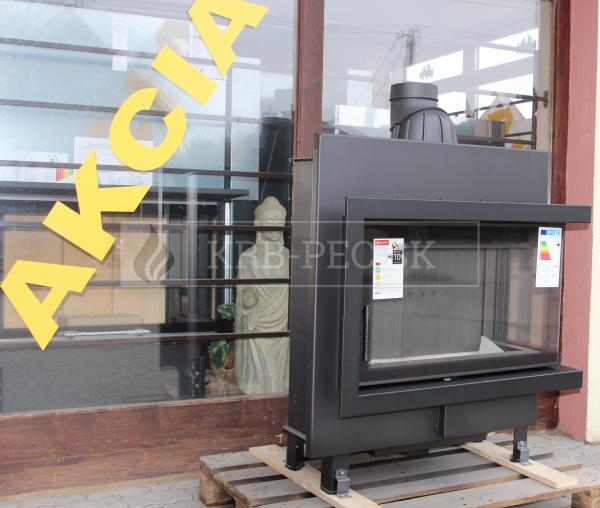 Kratki Lucy 14 SLIM BS P teplovzdušná krbová vložka s rohovým pravým presklením čierny termotec krb-pec