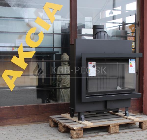 Kratki Lucy 14 SLIM BS P teplovzdušná krbová vložka s rohovým pravým presklením čierny termotec krb-pec