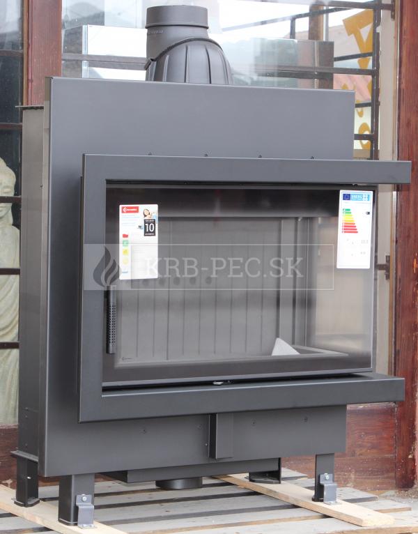 Kratki Lucy 14 SLIM BS P teplovzdušná krbová vložka s rohovým pravým presklením čierny termotec krb-pec