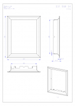 Krycí rámik 4-stranný polohlboký pre Romotop DYNAMIC 3G 38.50.01 - technický nákres krb-pec