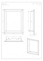 Krycí rámik 4-stranný polohlboký pre Romotop DYNAMIC 3G 38.50.01 - technický nákres krb-pec