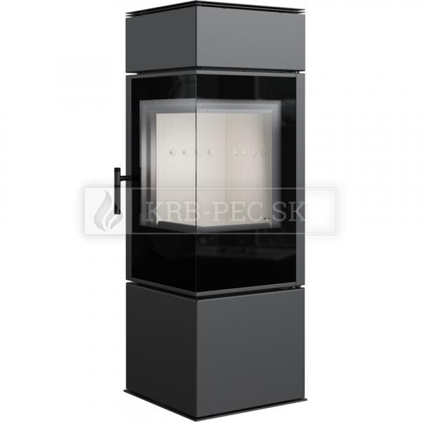 Kratki THOR 8 voľne stojace teplovzdušné oceľové krbové kachle s deleným sklom krb-pec