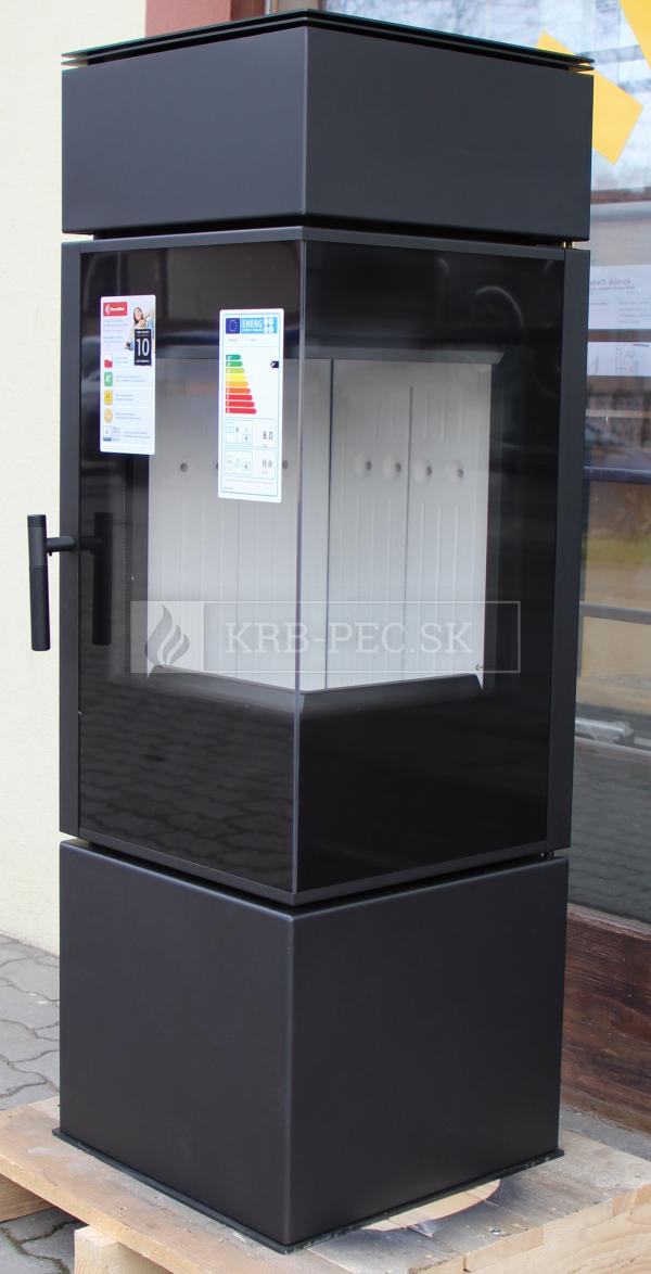 Kratki THOR 8 voľne stojace teplovzdušné oceľové krbové kachle s deleným sklom krb-pec